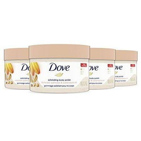 Dove Exfoliant Gentle Body Polish, Oatmeal and Calendula Oil, 10.5 oz (4 pack) (Bundle)