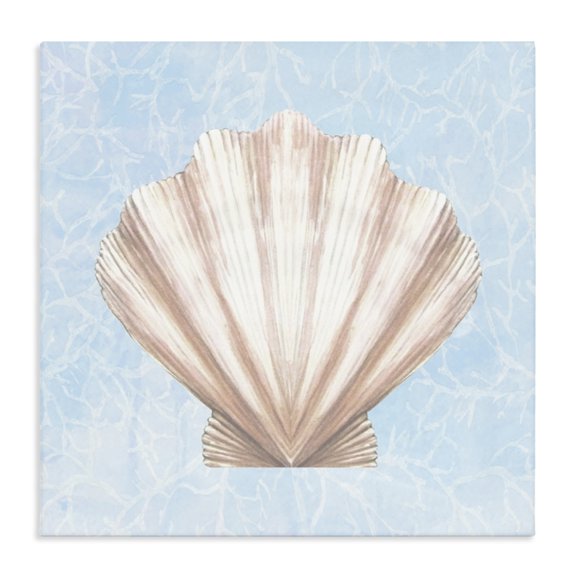 Stupell Industries Coastal Water Pattern Aquatic Clam Shell Canvas Art, 30 x 30, by Diannart