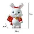 thumbnail image 3 of facefd Rabbit Piggy Bank Figurine Desktop Decoration Resin Rabbit Bunny Sculpture Home Entryway Figurines Option 1, 3 of 9