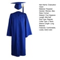 thumbnail image 7 of sunsanly 1 Set Graduation Gown Hat Tassel Zipper V Neck Loose Solid Color 2023 High School Bachelor Academic Dress Student Supplies, 7 of 7