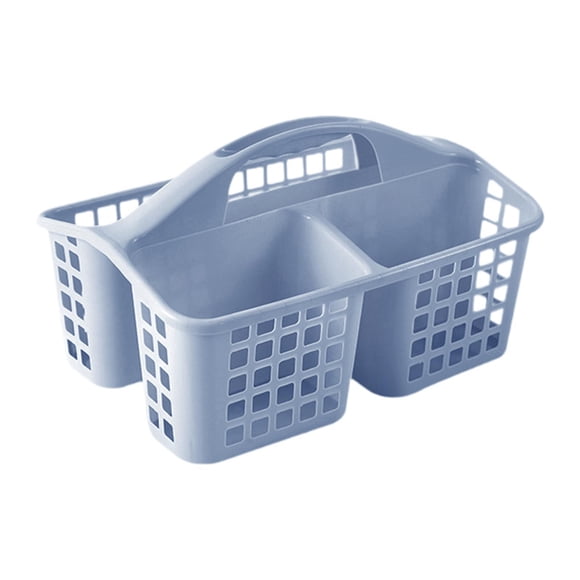 Cesta de ducha, cesta de almacenamiento con compartimentos, portátil, multifuncional, organizador de artículos de tocador para gimnasio, dormitorio Azul