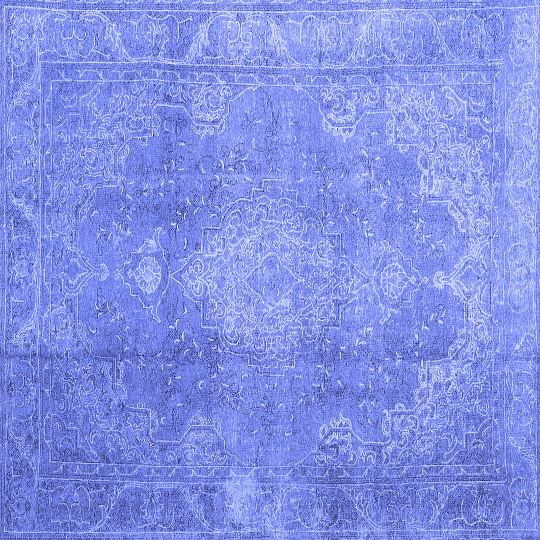 Ahgly Company Indoor Square Persian Blue Bohemian Area Rugs, 6' Square ...
