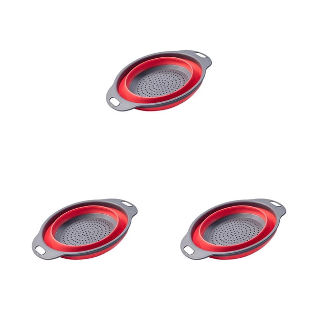 Escurridor Injueey de doble capa colador plegable Rojo