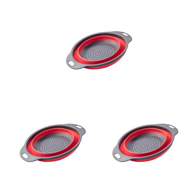 Escurridor Injueey de doble capa colador plegable Rojo