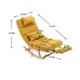 thumbnail image 2 of Rocking Chair with Adjustable Footrest, Upholstered Glider Lounge Chair Recliner, Modern Rocker Chair with Solid Wood Frame for Living Room Bedroom, Yellow, 2 of 9