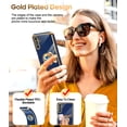 thumbnail image 5 of LeYi For Samsung Galaxy A13 5G Phone Case:2pcs Tempered Glass Screen Protector and 360° Rotatable Ring Mount Magnetic Stand,Rose Gold Plated Edge Protector Samsung A13 5G Phone Case, Blue, 5 of 8