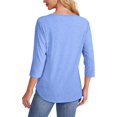 thumbnail image 5 of Womens Tops 3/4 Length Sleeve Blouses Dressy Casual Spring Summer Outfits Pleated Front T Shirts Curved Hem, 5 of 5