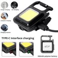 thumbnail image 4 of Mini linterna led de trabajo, linterna de bolsillo portátil, llaveros, Linterna recargable con USB, Sacacorchos de luz para acampar al aire libre, 4 of 4
