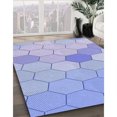 thumbnail image 3 of Ahgly Company Tapis d'Aire Intérieur Rond Transitoire Bleu Bleu Ange Lavable à la Machine, 7 Pieds Rond, 3 of 7