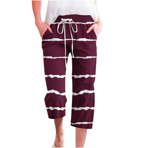 Summer Savings Clearance 2023! TAGOLD Womens Summer Pants, Fashion Womens Casual Elastic Loose Pants Straight Wide Leg Trousers Pants
