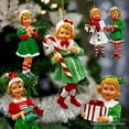 thumbnail image 5 of Nostalgic Victorian Christmas Girl Charming Set of 6 Ornaments, Vintage Old Fashioned Resin Holiday Decoration, 5 of 7
