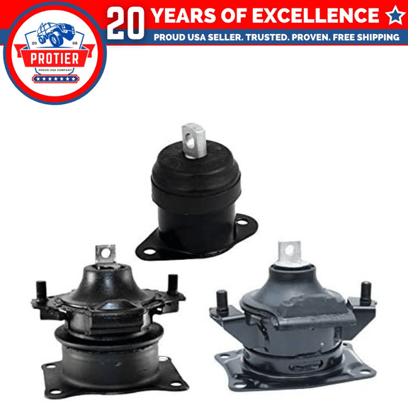 Front & Rear Motor Mount Set 3PCS for Auto Trans 03-07 Honda Accord 2.4L Replaces A4517 A4516 A4526HY