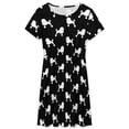 thumbnail image 3 of Standard Poodle Silhouette with Fancy Haircut Short Sleeve Dress Women Summer Evening Dresses Ladies Sundress, 3 of 7