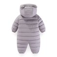 thumbnail image 3 of GYRATEDREAM Baby Boys Girls Snowsuit Infant Winter Clothes Newborn Hooded Jacket Jumpsuit Coat Double Zip Snowsuit Coverall, Gray, 3 of 8