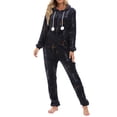 thumbnail image 4 of Txlixc Pijama de franela para mujeres, pijama de manga larga suave y cálido con cremallera Txlixc  moda, 4 of 9