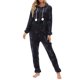 thumbnail image 4 of Txlixc Pijama de franela para mujeres, pijama de manga larga suave y cálido con cremallera Txlixc  moda, 4 of 9