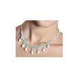 thumbnail image 1 of Collar Elegante de Maya Metálica Plateada y Perlas Cultivadas, 1 of 5