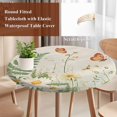 thumbnail image 3 of Spring Daisy Round Tablecloth 36-44 Inch Round Fitted Table Cloth with Elastic Edge, Botanical Wildflowers Butterfly Floral Waterproof Table Cover Protector for Outdoor Picnic Party Dining, 3 of 6
