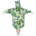 thumbnail image 2 of Dailycode Wearable Blanket Hoodie Oversized Sherpa Flannel Blankets with Pocket for 3-14 Year Old Succulents Flowers, 2 of 7