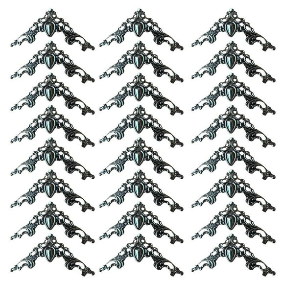 24PCS Metal Decorative Corner Edge Protectors for Books,Photo Frames & Jewelry Boxes,Antique Style Hardware