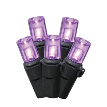 Way to Celebrate Halloween 50-Count Indoor Outdoor Purple LED Large Ultra Burst Lights, with AC Adaptor, 120 Volts