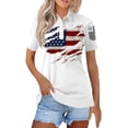 thumbnail image 2 of Trgacdwlo 4th of July Polo Shirt Women Button Collared Womens Shirts Stars Stripes Short Sleeve Golf Shirt Women, 2 of 5