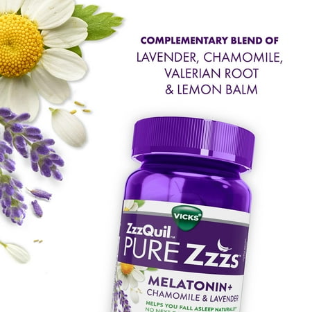 Vicks ZzzQuil Pure Zzzs Melatonin Sleep Aid Gummies, Dietary Supplement, 24 Ct