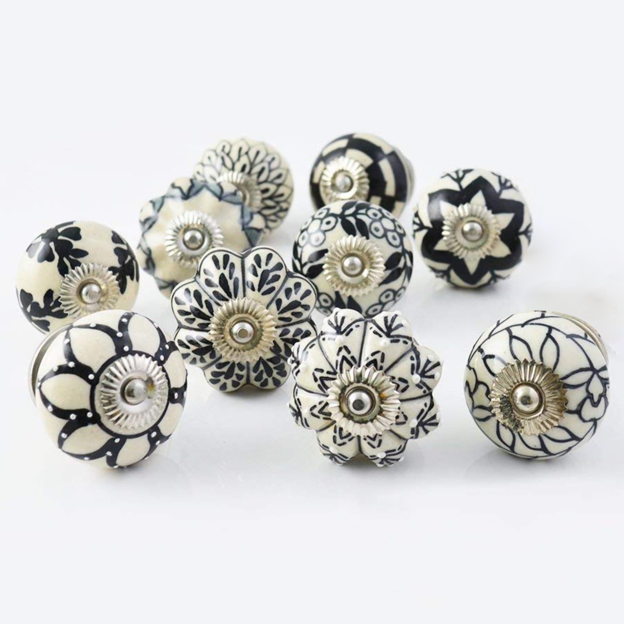Ajuny Set of 10 Hand-Painted Ceramic Cabinet Knobs photo 5