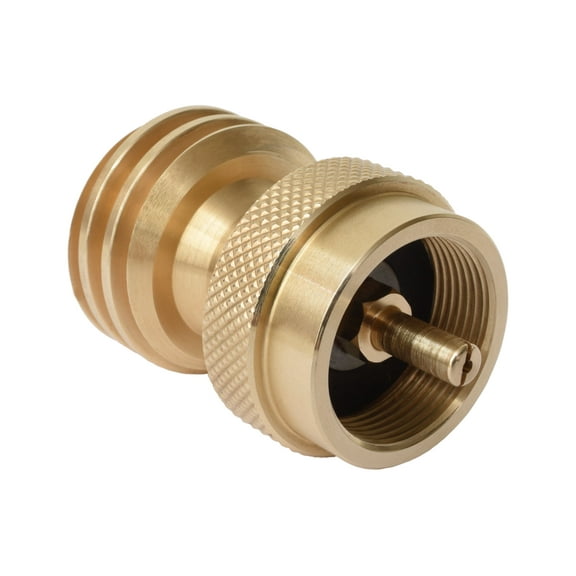 Flame King Propane Tank Adapter, 20lb to 1lb Converter, 1lb Tanks, 20lb Runs Out, 2.4" x 1.4" x 1.4"