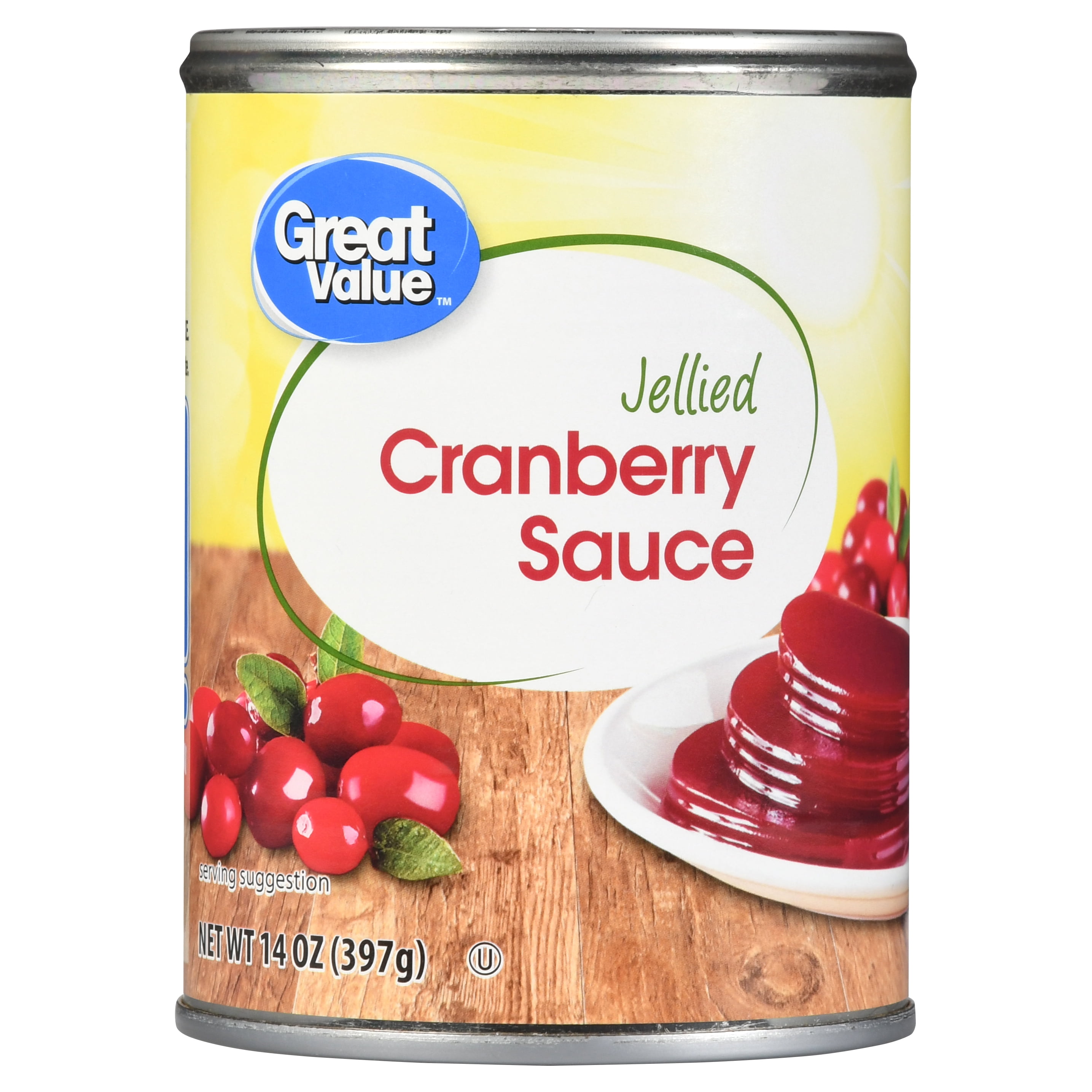 Great Value Jellied Cranberry Sauce, 4 Pack