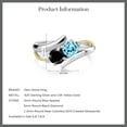 thumbnail image 5 of Gem Stone King 1.07 Ct Round Blue Apatite Black Diamond 925 Silver and 10K Yellow Gold Ring (Size 6), 5 of 5