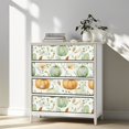 thumbnail image 3 of Peel and Stick Wallpaper Contact Paper watercolor green white pumpkins autumn leaves for Self Adhesive and Removable 17.7in x 118in, 3 of 8