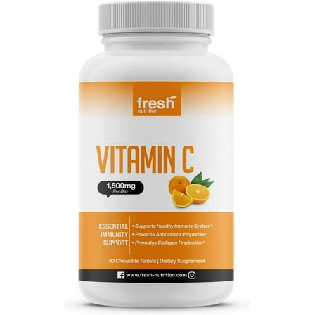 Fresh Nutrition Vitamin C Chewable Supplement - 1500mg per Serving Vit C