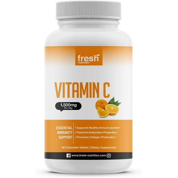 Fresh Nutrition Vitamin C Chewable Supplement - 1500mg per Serving Vit C
