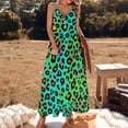 thumbnail image 3 of Neon Leopard Print Vibrant Pattern Sleeveless Dress Loose Women's Dress Dresses Luxury Evening Dresses, 3 of 9