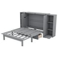 thumbnail image 6 of Full Size Murphy Bed, Murphy Bed Wall Bed with Shelves and Drawers, Folding Platform Bed with Built-In Usb Ports and a Type-C Port for Guest Room, Home Office, Home Gym, Small Apartment, Gray, 6 of 8