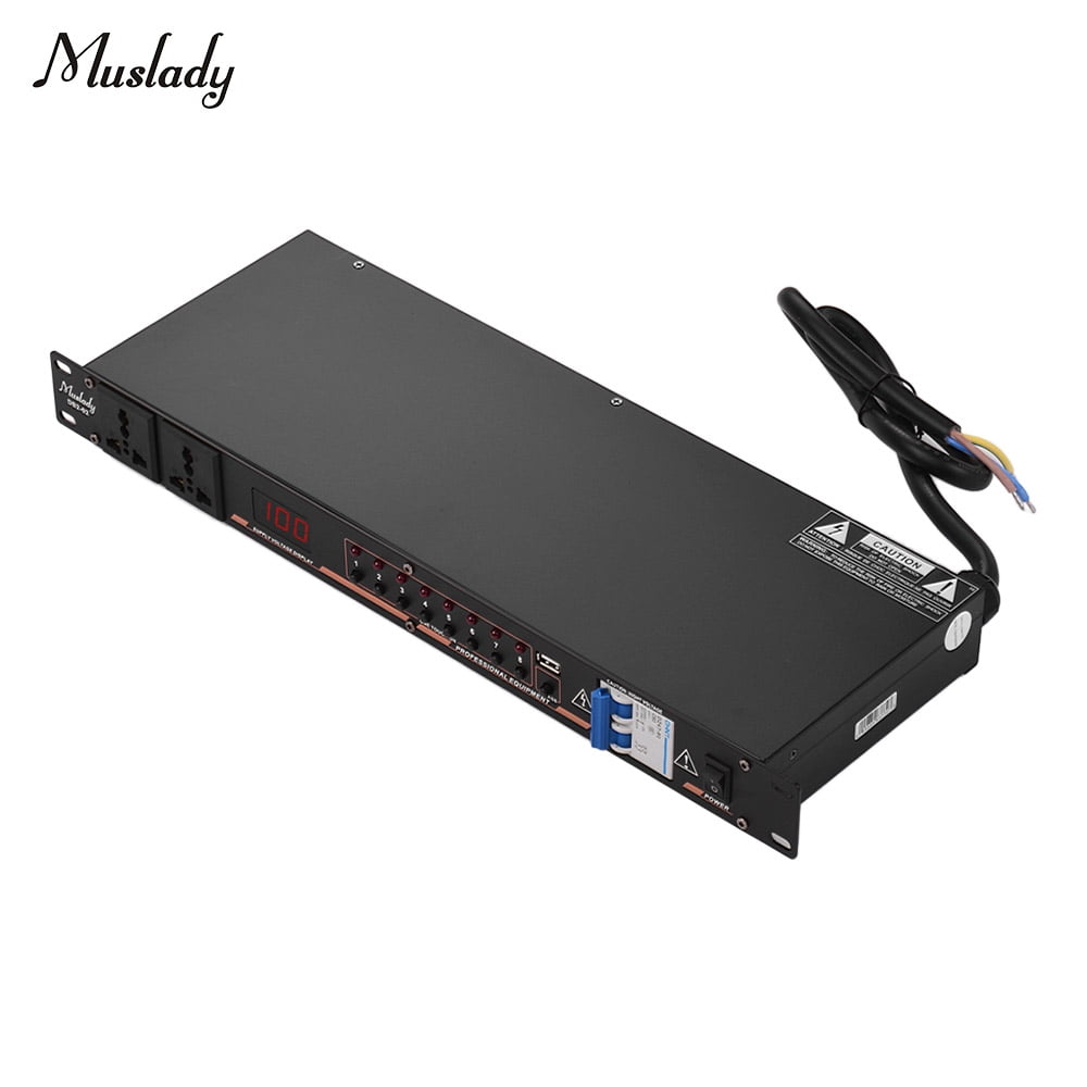 Muslady DB2 02 10 outlet Rack Mount Power Sequence Controller Conditioner Surge Protector Power 
