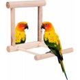 thumbnail image 1 of Bird Toy for Parrots Cockatiels Parrots Cage Swing Fun Wooden Bird Toy (Mirror), 1 of 5