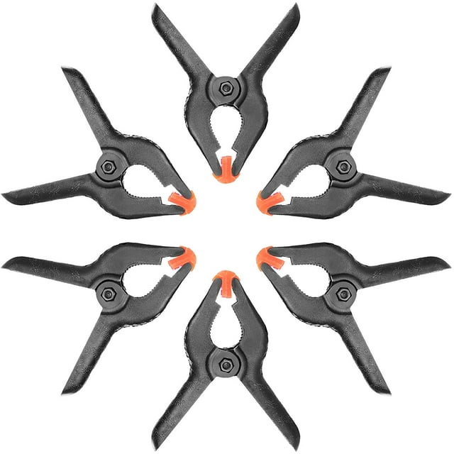 Backdrop Spring Clamps 6 Pack, 4 inch Heavy Duty Clips for Photography Studio, Canvas, Paper, Chromakey Screen, Woodworking