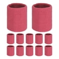 thumbnail image 1 of Uxcell 12PCS Bandas de Sudor Deportivas, Muñequeras de Algodón Absorbentes para Entrenamiento/Baloncesto/Correr [Rojo Rosa, 8cm de Ancho], 1 of 7