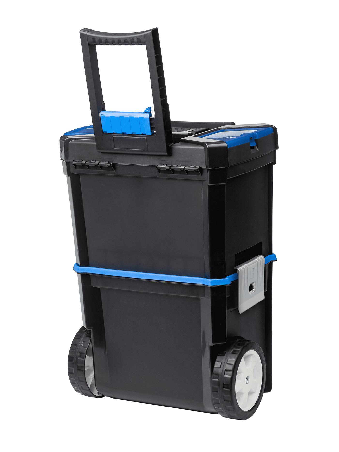 HART 3-in-1 Smart Mobile System Rolling Plastic Tool Box Black & Blue 16-Inch 