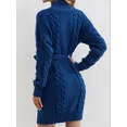 thumbnail image 2 of Cable Knit Sweater Dress, Casual High Neck Long Sleeve Dress, 2 of 5