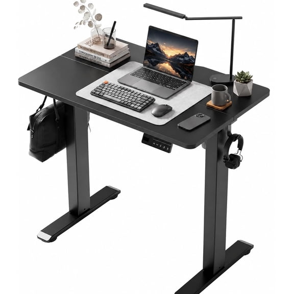 Claiks 40 x 24 Inch Black Electric Standing Desk, Height Adjustable Sit