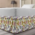 thumbnail image 1 of Floral Bed Skirt, Watercolor Painting Style Flourishing Garden Pattern Fresh Romantic Spring Blossoms, Elastic Bedskirt Dust Ruffle Wrap Around for Bedding Decor, 4 Sizes, Multicolor, by Ambesonne, 1 of 2
