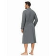 thumbnail image 4 of MAYFISH Men's Pure Cotton Robe, Lightweight and Soft, Long Summer Sleepwear 100% Cotton Robe with Pockets (Deep Grey, XL), 4 of 5