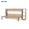 thumbnail image 3 of Harper & Bright Designs Twin Murphy Bed Wall Bed with Bookshelf, Twin Size Cabinet Bed Folding Wall Bed for Guest Room Office, Natural, 3 of 15