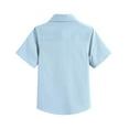 thumbnail image 5 of Arshiner Boys Cuban Guayabera Shirt Cotton Linen Button Down Shirt Light Blue 9-10 Years, 5 of 9