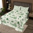 thumbnail image 2 of YST Christmas Village Bedspread Set Queen Size, Xmas Green Beige Quilt Set for Kids Teens, Christmas Tree Reindeer Rabbit Pattern Coverlet Set, Winter Holiday Bed Set with 2 Pillowcases, 2 of 3