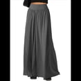thumbnail image 3 of Pantalones Palazzo Holgados de Cintura Alta Elástica para Mujer, Informales, con Bolsillos, Holgados y Largos de Otoño Gris Oscuro M, 3 of 8