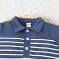 thumbnail image 4 of Gubotare Baby Boy Outfits Short Sleeve Striped Romper Polo Top Solid Shorts Baby Boy Summer Clothes 0 3 6 12 18 24 Months (Blue,12-18 Months), 4 of 7
